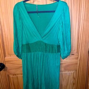 12th street dress by Cynthia Rowley sz S, Kelly Green plunging neckline.